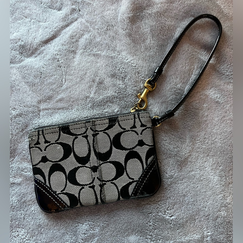 Coach Wristlet with Gold Hardware